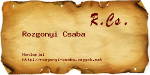 Rozgonyi Csaba névjegykártya